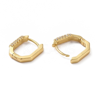 Cubic Zirconia Oval Hoop Earrings EJEW-E263-16G-1