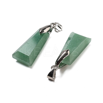 Natural Green Aventurine Faceted Pendants G-F774-02B-1