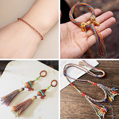2 Rolls Multi-Color Decorative Nylon Twisted Cord NWIR-TADJ0001-04A-1