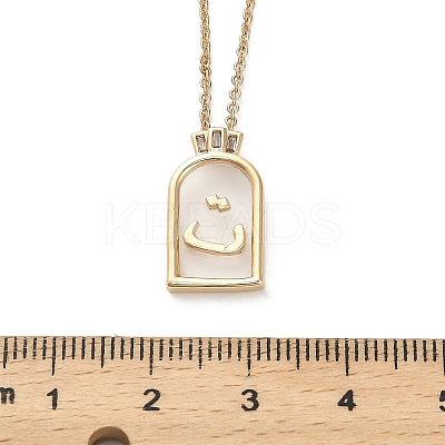 Arch Brass Pendant Necklaces LS-NJEW-H051-05G-1