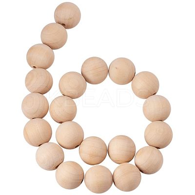 Round Unfinished Wood Beads WOOD-PH0008-11-1