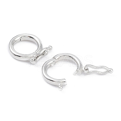 Anti-Tarnish Rhodium Plated 925 Sterling Silver Twister Clasps STER-K173-26P-1