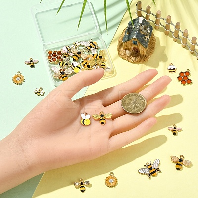 30Pcs 10 Styles Alloy Enamel Pendants ENAM-YW0005-91-1