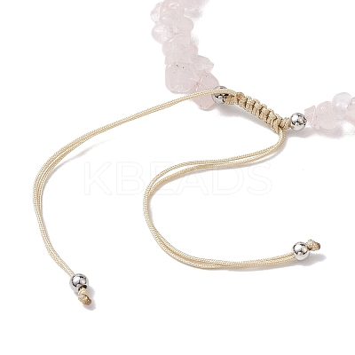 Natural Mixed Stone Chip Nylon Braided Beaded Bracelet Making AJEW-JB01296-1