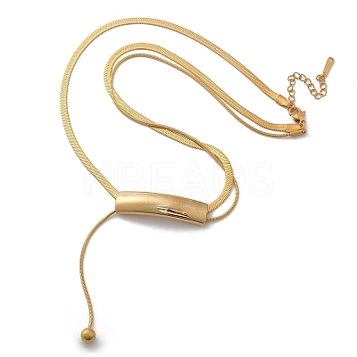 304 Stainless Steel Curved Tube Snake Chain Necklaces for Women NJEW-Z061-04G-01-1