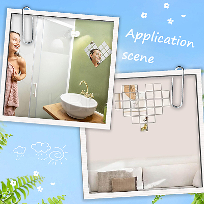 60Pcs Acrylic Mirror Wall Stickers AJEW-SP0001-20A-1