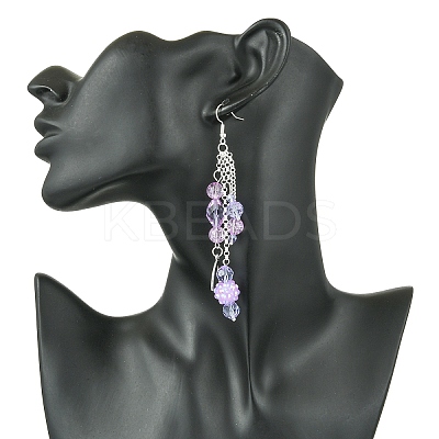 Brass Heart Dangle Earrings EJEW-FS00044-1