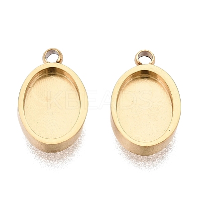 304 Stainless Steel Pendant Cabochon Component STAS-Q113-25A-G-1