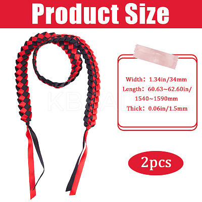 Two Tone Graduation Ribbon Leis FIND-WH0423-78E-1