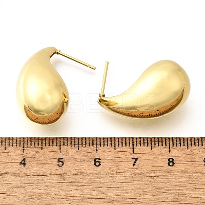 Rack Plating Brass Twist Teardrop Stud Earrings for Women X-EJEW-K247-02G-1