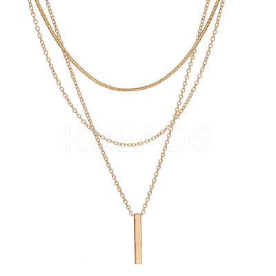 Alloy 3 Layer Necklaces for Women WG9523E-01-1