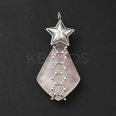 Natural Rose Quartz Pendants G-G870-03P-1