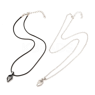 Rack Plating Alloy Heart Pendant Necklaces Sets NJEW-B081-07B-1