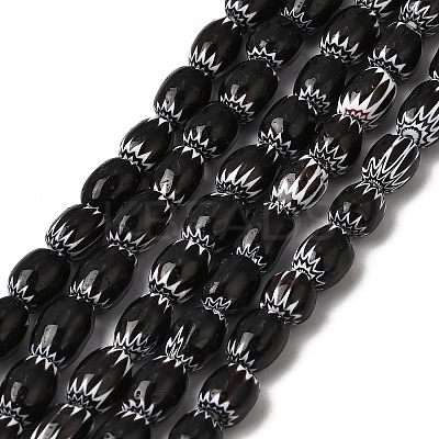 Handmade Millefiori Glass Oval Beads Strands LK-Z001-02A-05-1