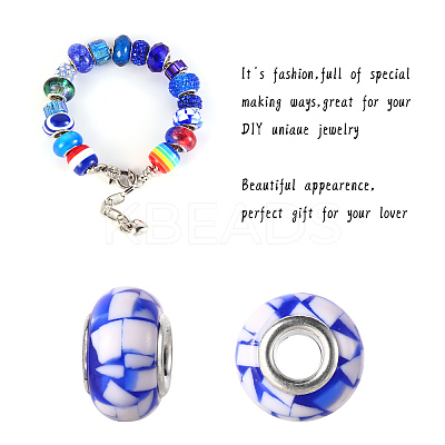 27Pcs 27 Style Acrylic & Resin & Polymer Clay Rhinestone European Beads FPDL-S015-05G-1