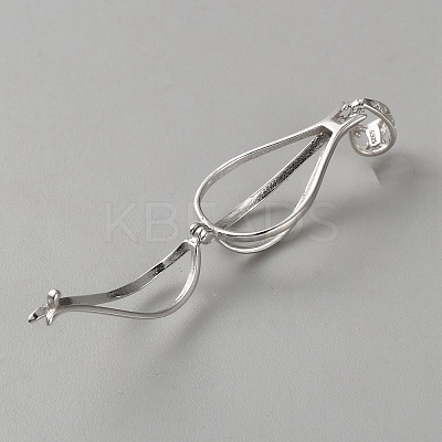 925 Sterling Silver Bead Cage Pendants STER-WH0005-46A-P-1