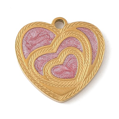 304 Stainless Steel Enamel Pendants LS-STAS-K312-02B-G-1