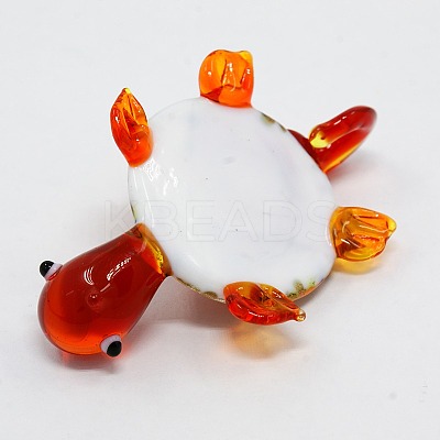 Handmade Inner Flower Gold Sand Lampwork Pendants X-LAMP-I002-M-1