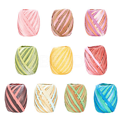 10 Rolls 10 Colors Raffia Natural Rope OCOR-TA0002-25-1