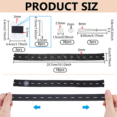 3 Sets DIY Sewing Polyester & PE & Iron Waist Button Kits DIY-PH0030-96A-1