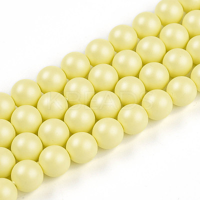Baking Paint Pearlized Glass Pearl Bead Strands HY-N002-8mm-B03-1