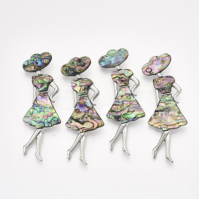 Shell Brooches/Pendants SHEL-S275-42A-1