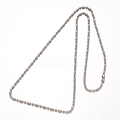 Non-Tarnish 304 Stainless Steel Ball Chains Necklaces LS-NJEW-O066-21-1