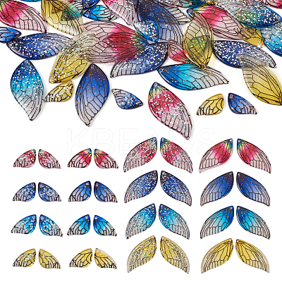 64Pcs 32 Styles Epoxy Resin Pendants FIND-CD0001-43-1