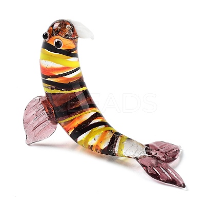 3D Sea Lion Handmade Lampwork Display Decoration DJEW-C012-03-1