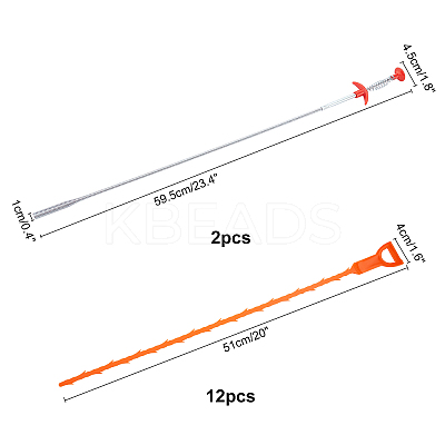 Stainless Steel Drain Clog Remover Tool TOOL-WH0129-92-1