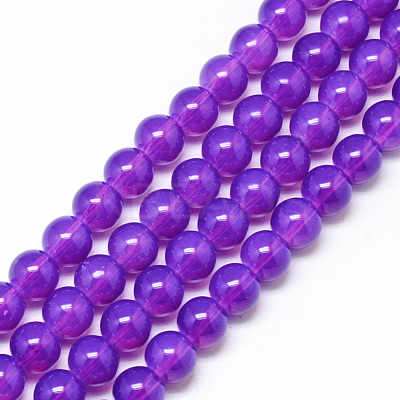 Baking Paint Glass Beads Strands DGLA-Q023-8mm-DB32-1