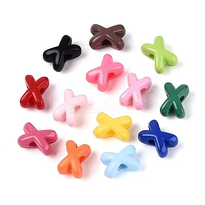Spray Printed Opaque Acrylic Beads OACR-N156-03-1