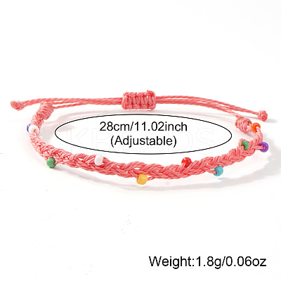 Glass Beads Braided Bead Bracelets TN6908-1-1