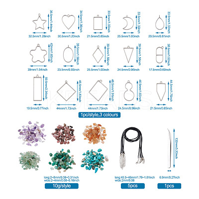 DIY UV/Epoxy Resin Pendant Necklace Making Kits DIY-TA0008-72-1