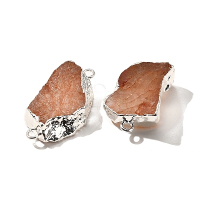 Raw Rough Natural Dyed Quartz Crystal Links Connector Charms G-K189-04S-08-1