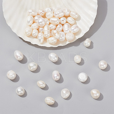 45Pcs 3 Style Natural Cultured Freshwater Pearl Beads PEAR-WR0001-07-1
