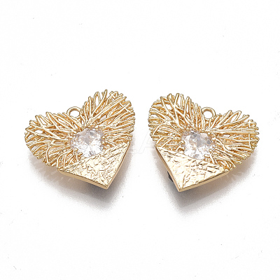 Brass Filigree Pendants KK-T038-433G-1