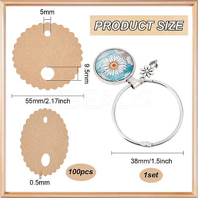 Daisy Flower Pattern Alloy & Glass Pendant Stitch Markers HJEW-AB00562-1