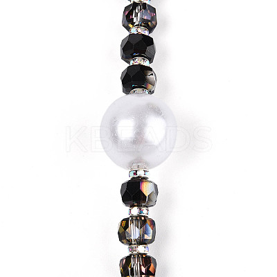 Acrylic & Glass & ABS Plastic Pearl & Alloy & Polymer Clay Pave Rhinestone Beads Strands MAK-T011-08M-1