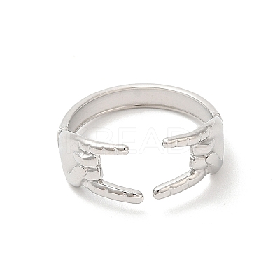Non-Tarnish 304 Stainless Steel Hands Open Cuff Rings for Women RJEW-L107-002P-1
