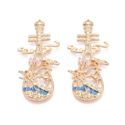 Alloy and Enamel Pendants PALLOY-T092-52KCG-1