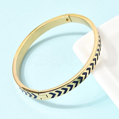 304 Stainless Steel Enamel Hinged Bangles BJEW-D408-35G-1