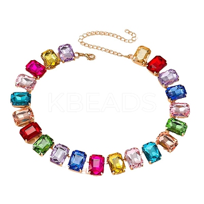Alloy Colorful Rhinestone Cup Chain Necklaces for Women FS-WG72CA4-01-1