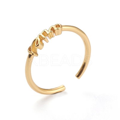 Constellation/Zodiac Sign Brass Cuff Rings RJEW-J074-05G-A-1