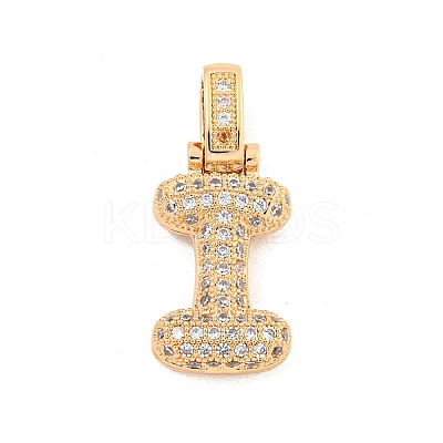 Brass Micro Pave Clear Cubic Zirconia Pendants KK-B099-01G-I-1