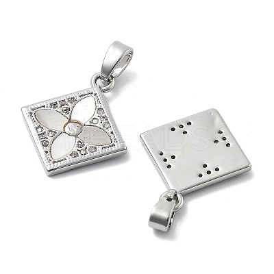 Brass Micro Pave Cubic Zirconia Pendants KK-L222-016P-1