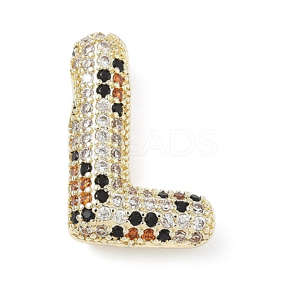 Brass Micro Pave Cubic Zirconia Pendants KK-Z108-02G-L-1
