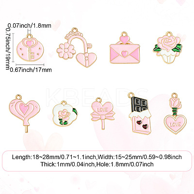 45Pcs 9 Styles Valentine's Day Theme Alloy Enamel Pendants FIND-CJ0003-74-1