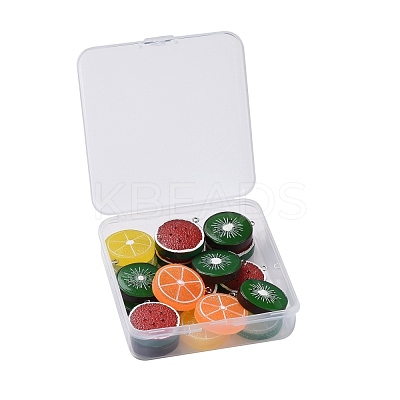 18Pcs 5 Colors Resin Pendants RESI-LS0001-09P-1