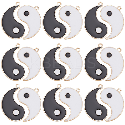 40Pcs 2 Colors Alloy Enamel Pendants ENAM-SC0005-38-1